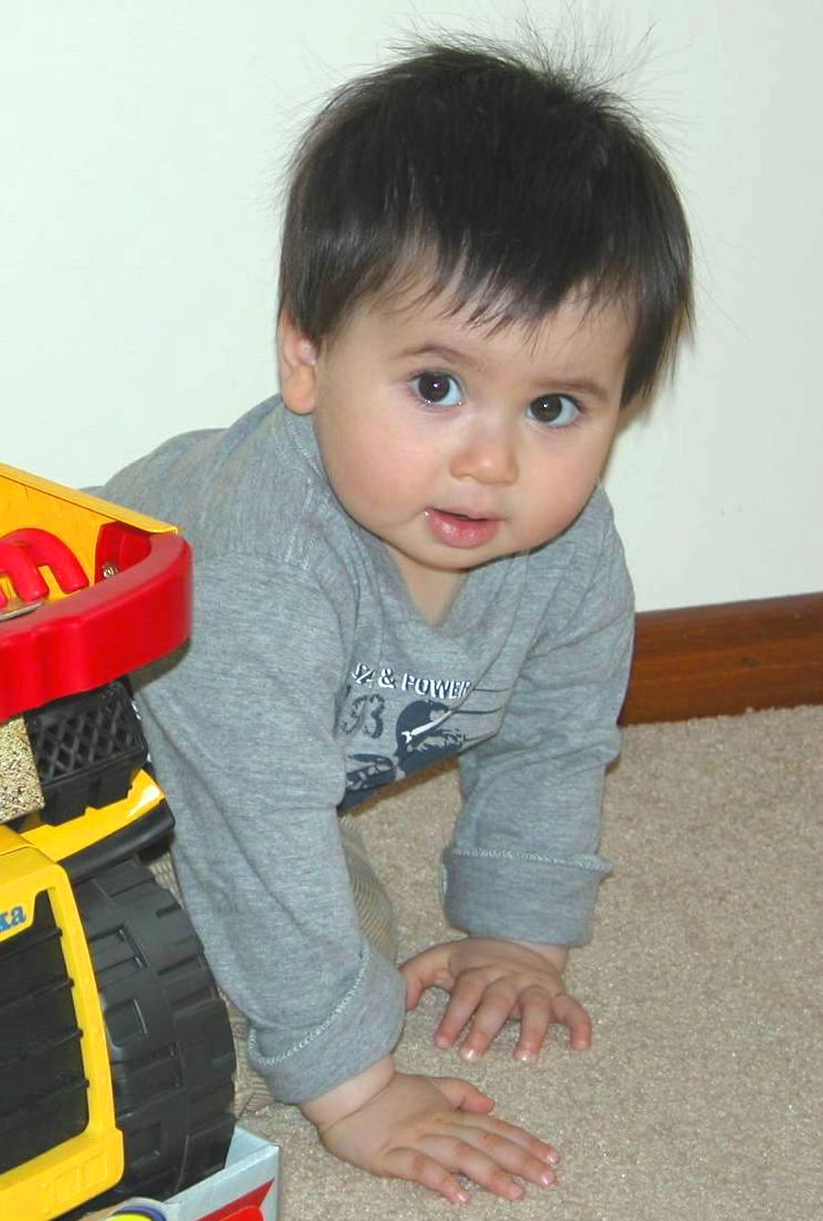 Food allergy patient Zane as a baby