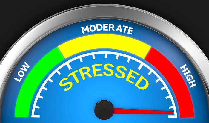 stress level conceptual meter indicating maximum 3d rendering