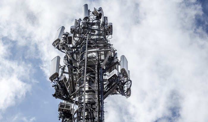 Large Communications Tower on a Blue Sky